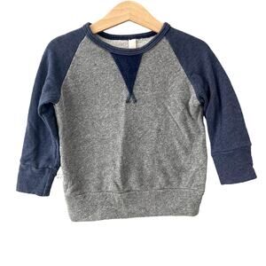 Childhoods Clothing Pullover Crew Raglan Sweatshirt - Heather Gray Blue - 2T